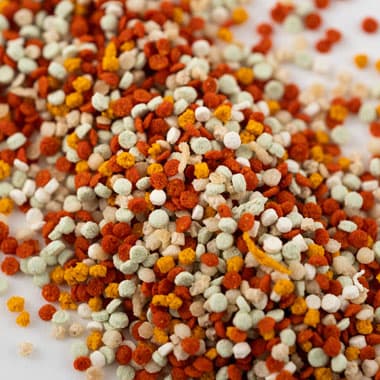 Close-up of mixed Bioniq granules